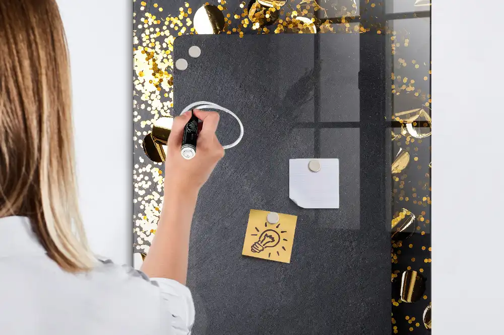 Magnetická popisovací tabule s motivem zlatých částic