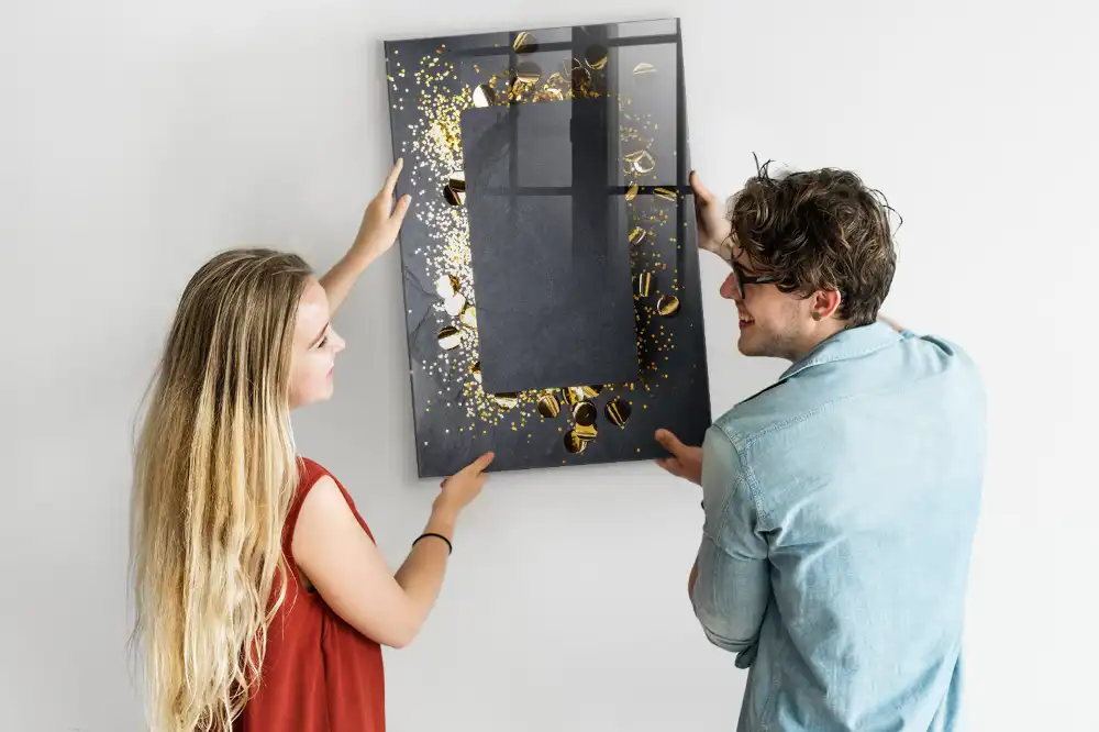 Magnetická popisovací tabule s motivem zlatých částic