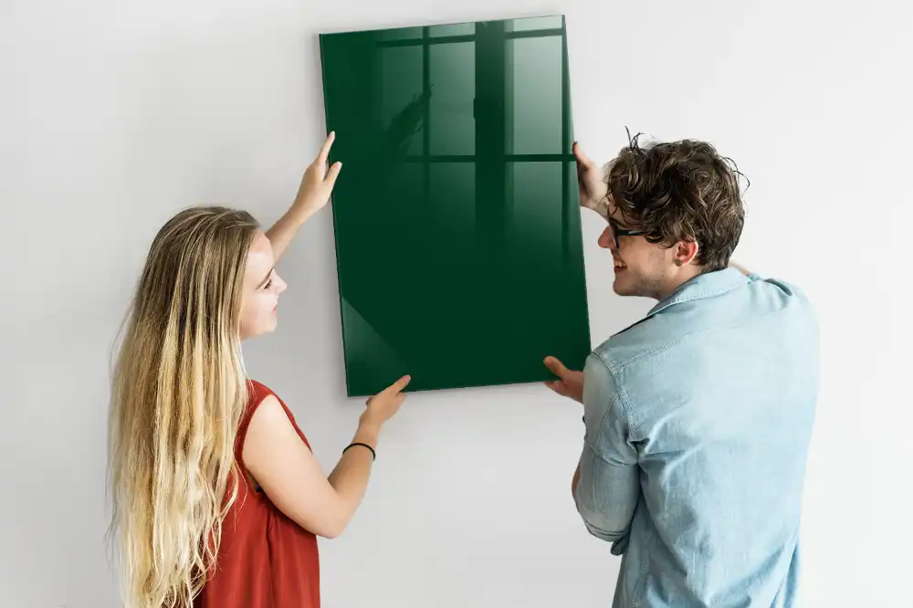 Magnetická tabule na kreslení v lahvově zelené barvě
