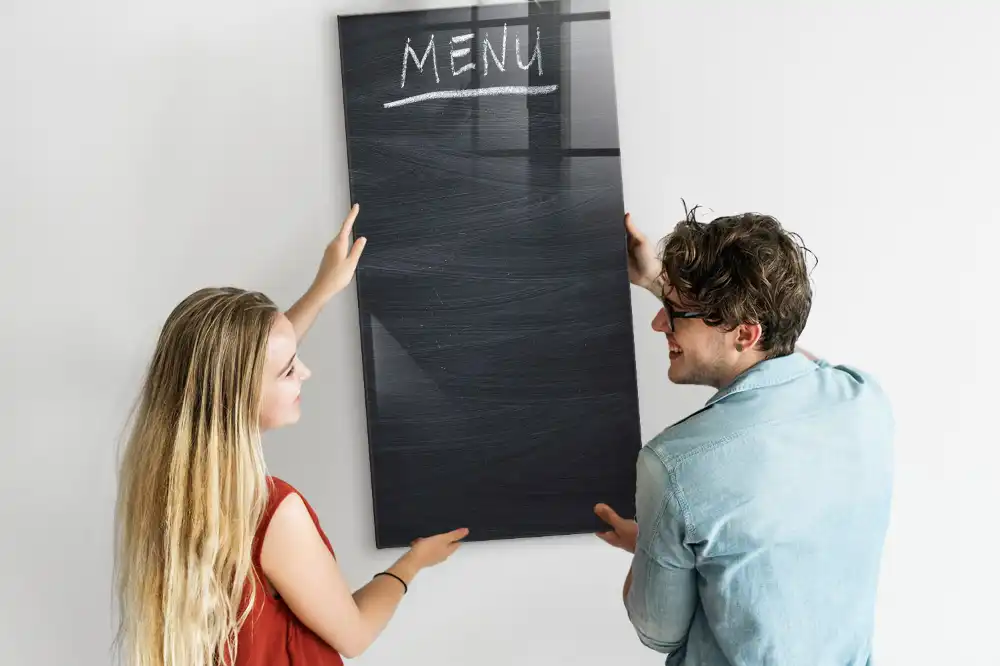 Magnetická kreslicí tabule pro restaurace