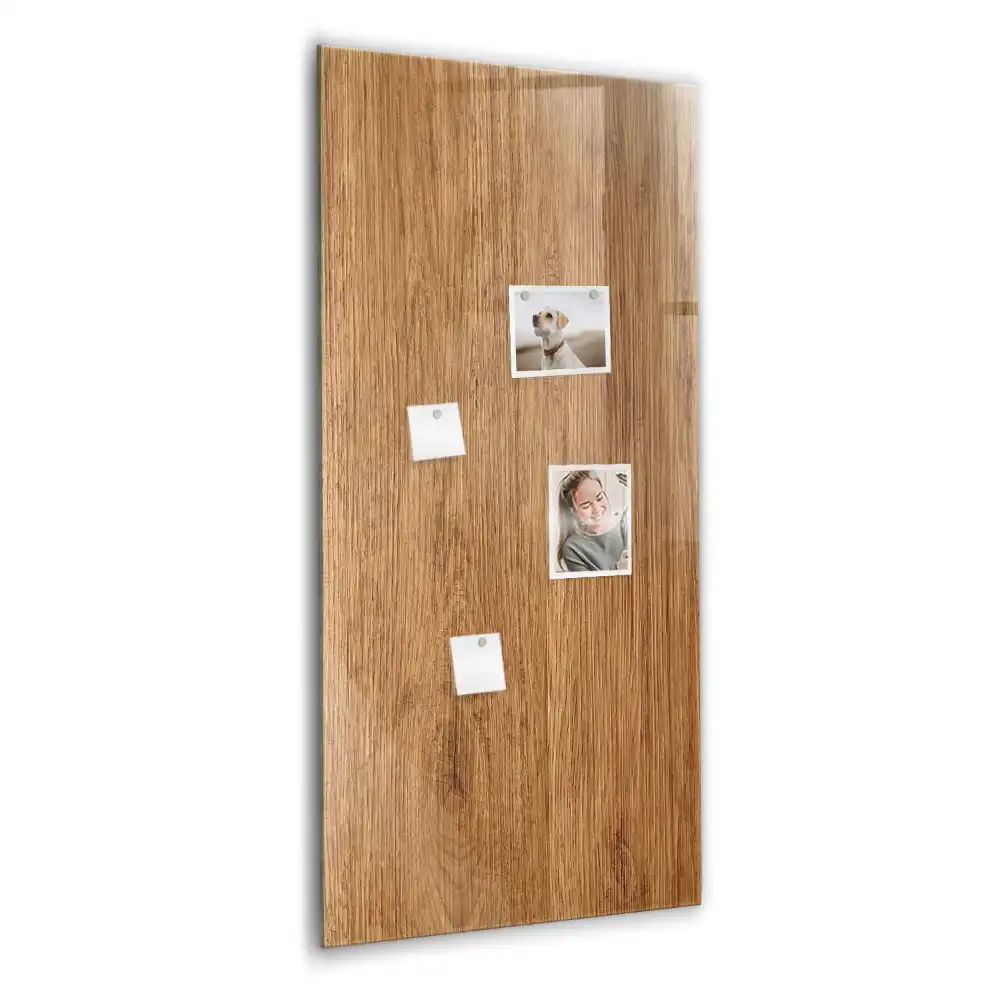 Magnetická popisovací tabule v dekoru světle hnědého dřeva