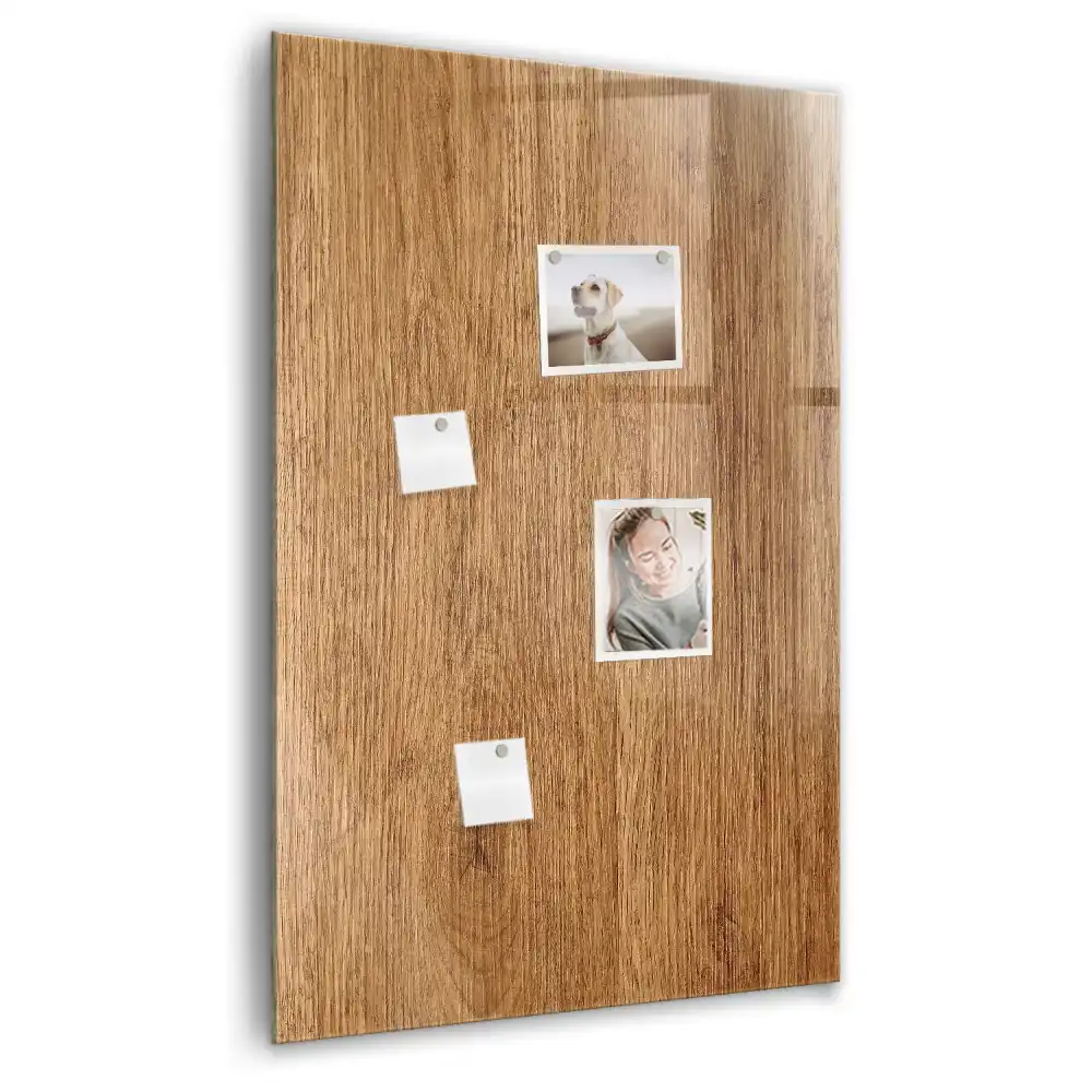 Magnetická popisovací tabule v dekoru světle hnědého dřeva