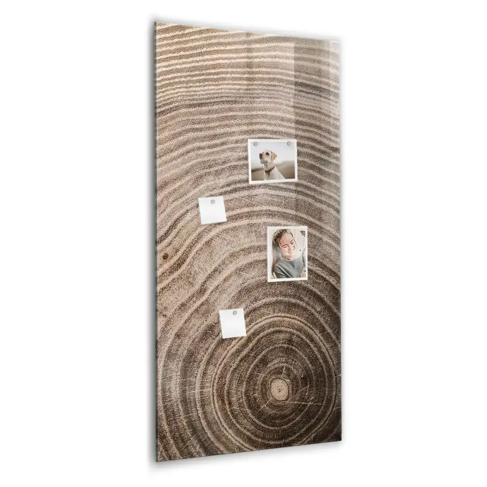 Magnetická popisovací tabule s dřevěnými kroužky