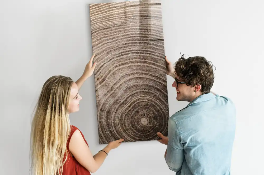 Magnetická popisovací tabule s dřevěnými kroužky