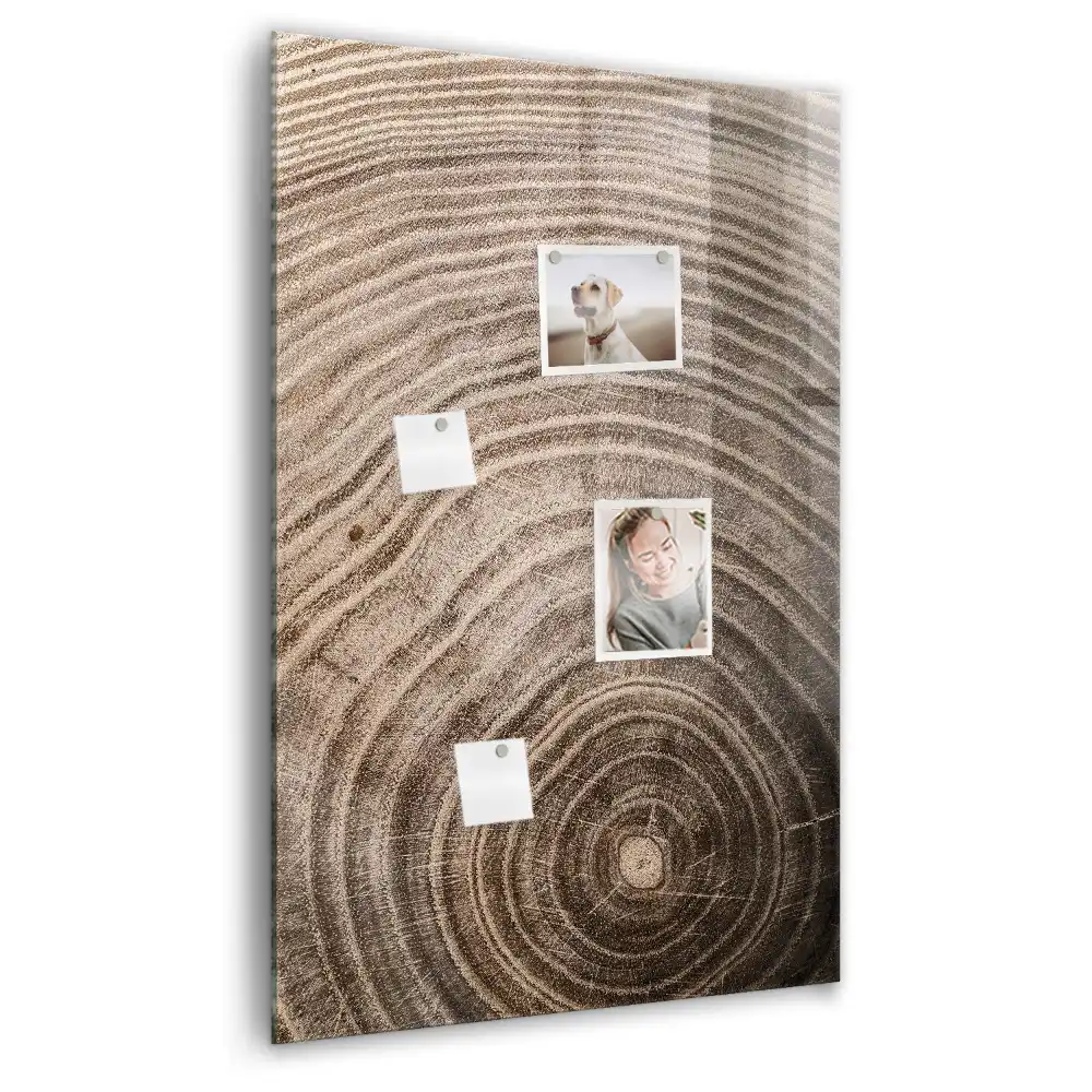 Magnetická popisovací tabule s dřevěnými kroužky