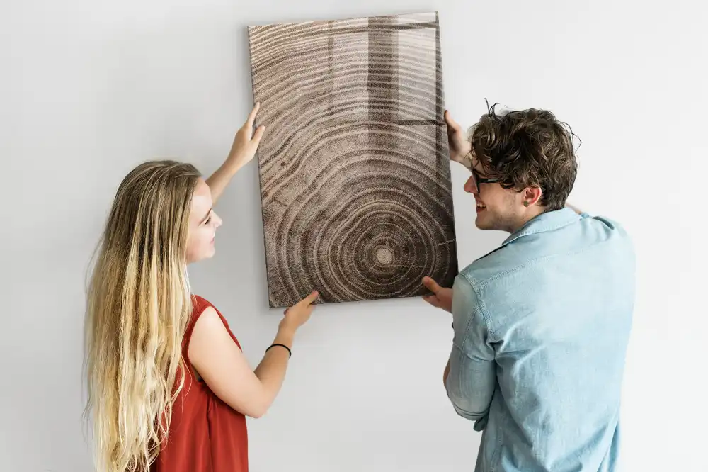 Magnetická popisovací tabule s dřevěnými kroužky
