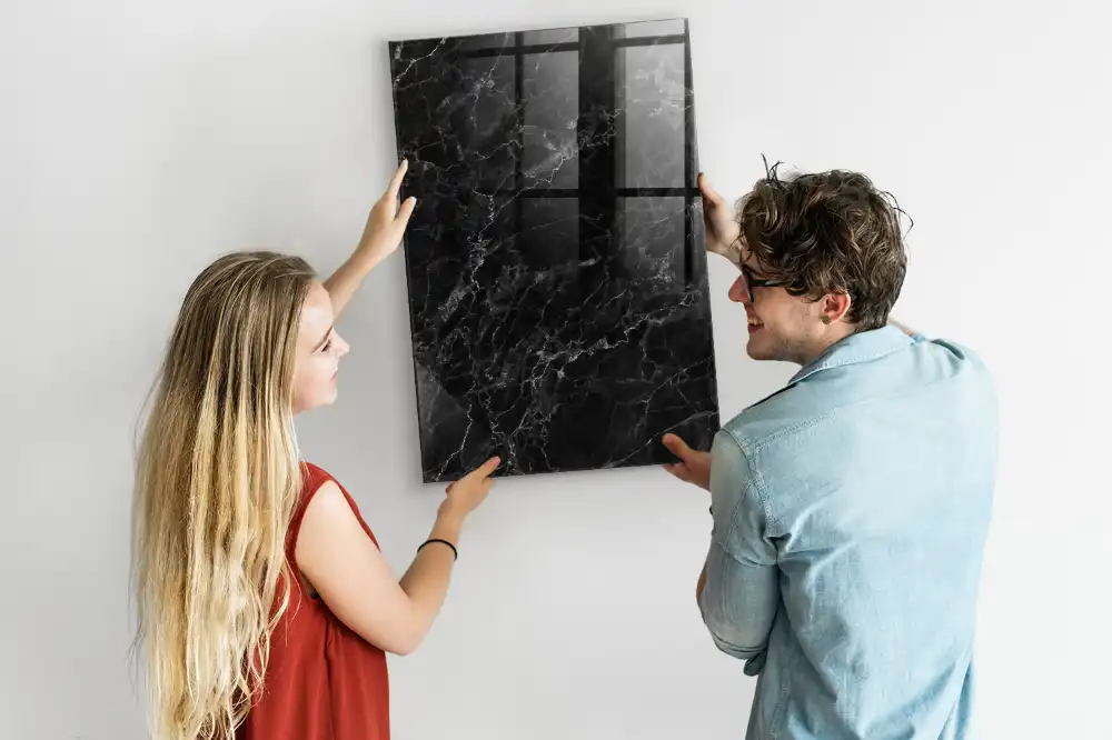 Magnetická kreslicí tabule s motivem černého mramoru