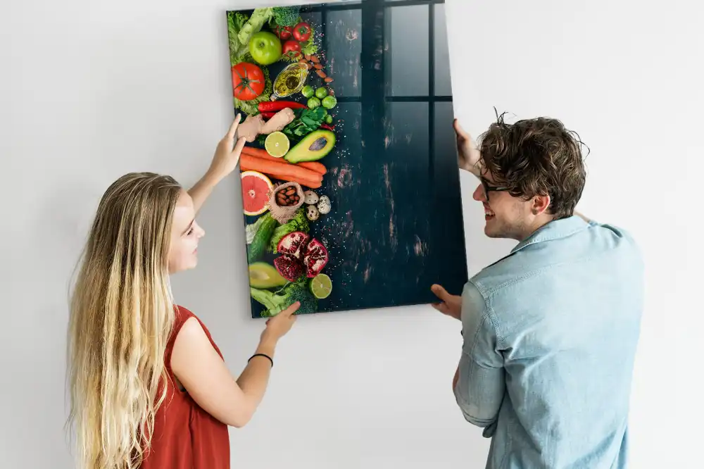 Magnetická popisovací tabule s motivem rostlinných potravin