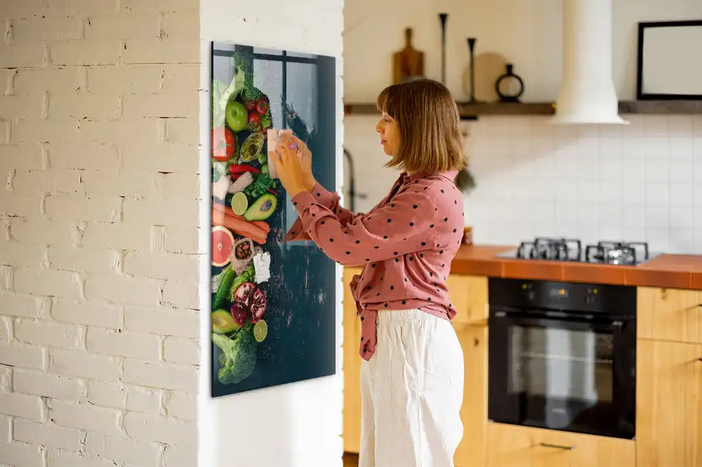 Magnetická popisovací tabule s motivem rostlinných potravin