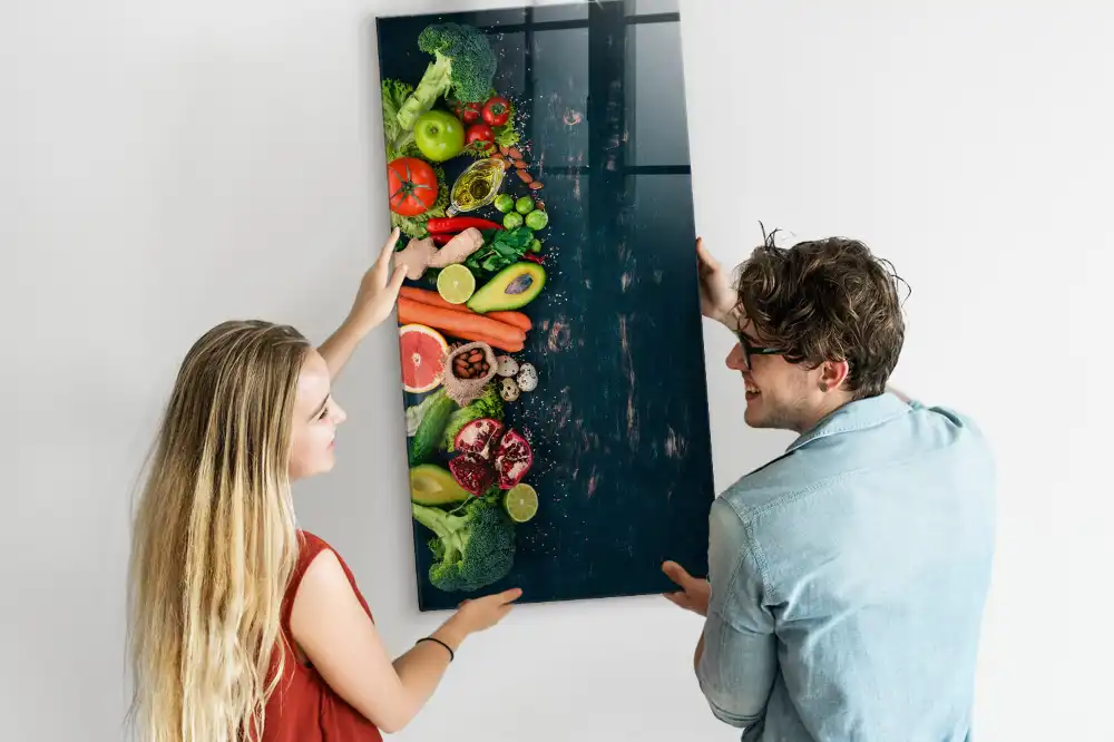 Magnetická popisovací tabule s motivem rostlinných potravin
