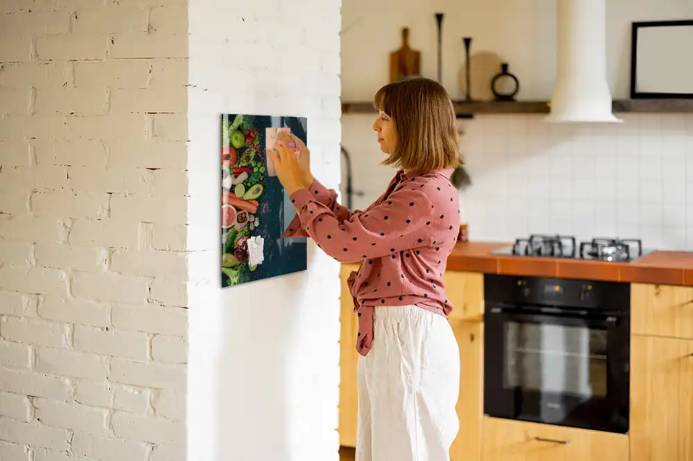 Magnetická popisovací tabule s motivem rostlinných potravin