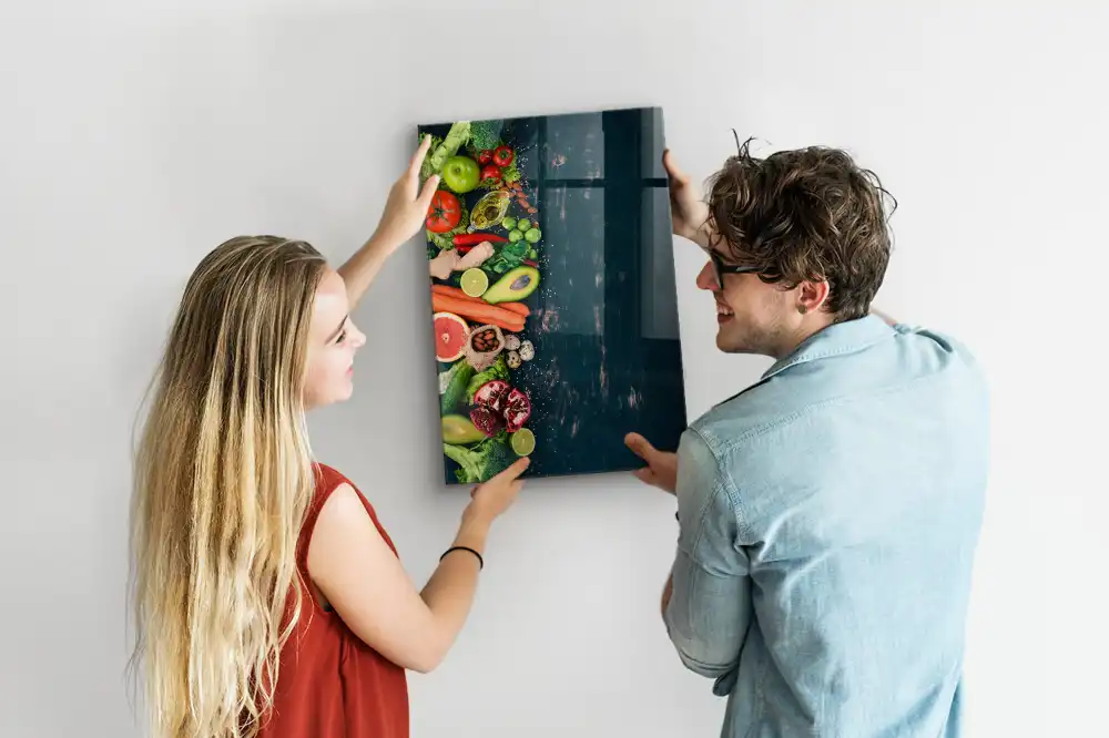 Magnetická popisovací tabule s motivem rostlinných potravin