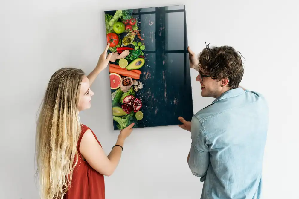 Magnetická popisovací tabule s motivem rostlinných potravin