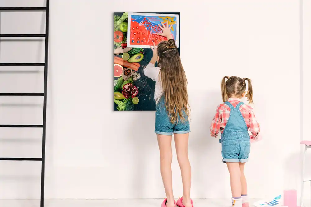 Magnetická popisovací tabule s motivem rostlinných potravin