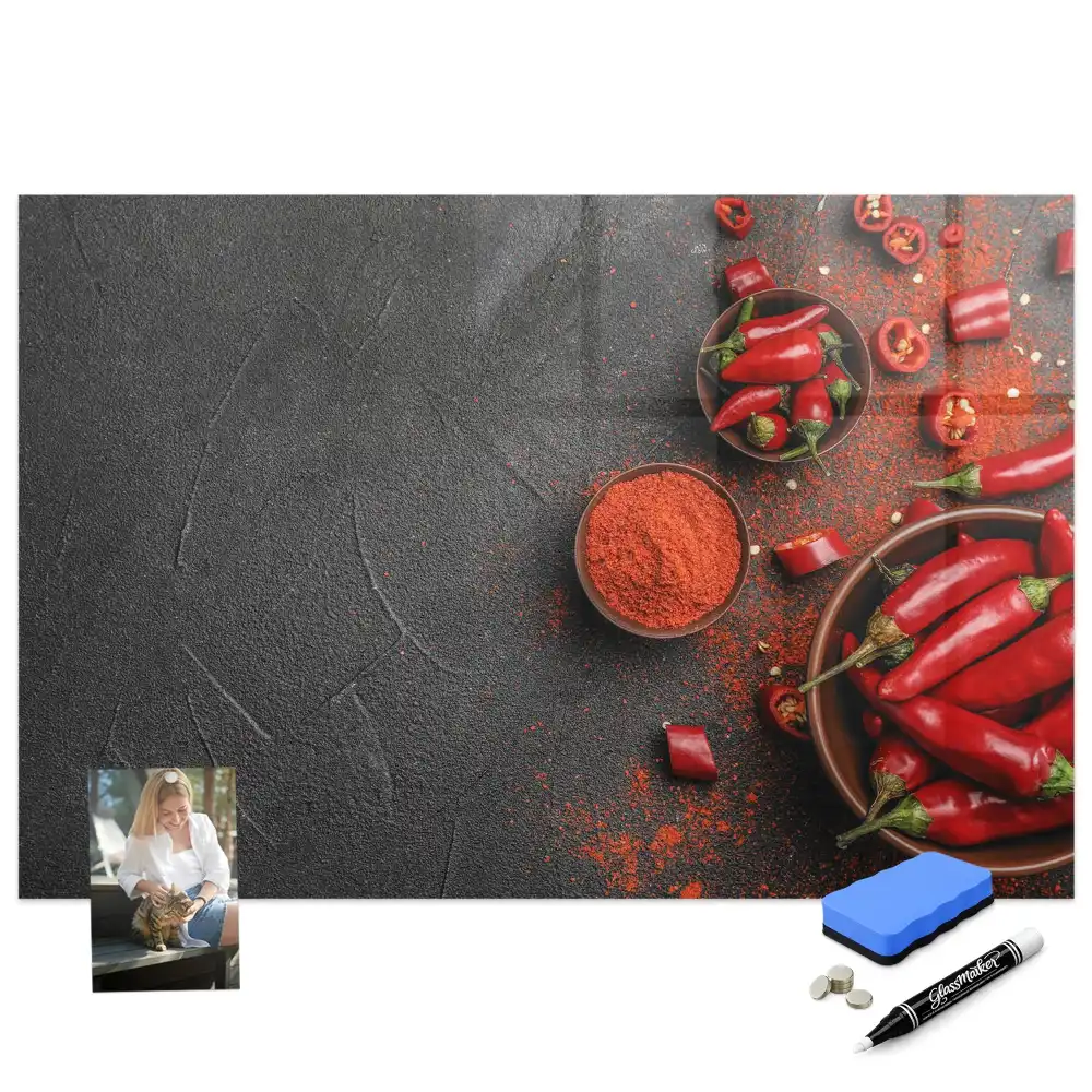Magnetická psací tabule s motivem pálivých paprik