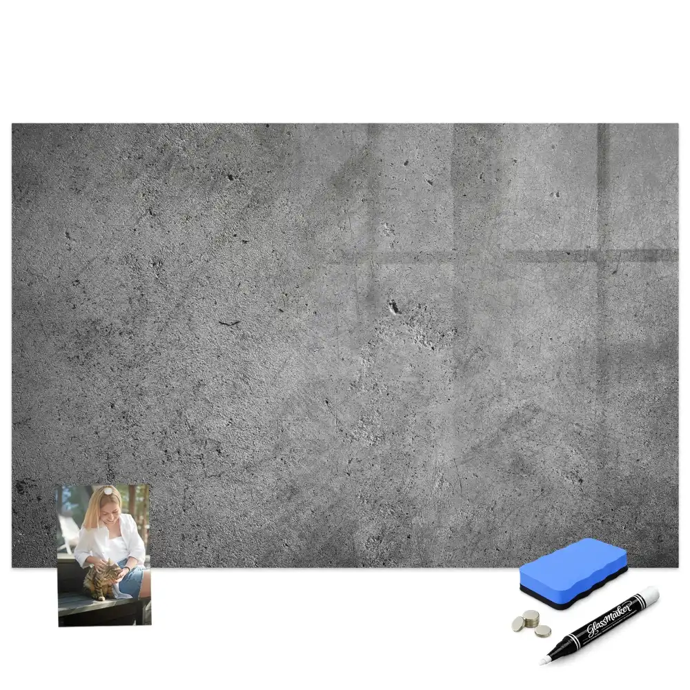 Magnetická kreslící tabule v dekoru průmyslový beton