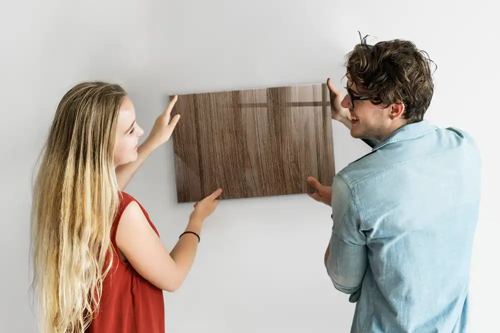 Magnetická kreslící tabule v dekoru tmavý dub