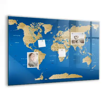 Magnetická psací tabule mapa světa
