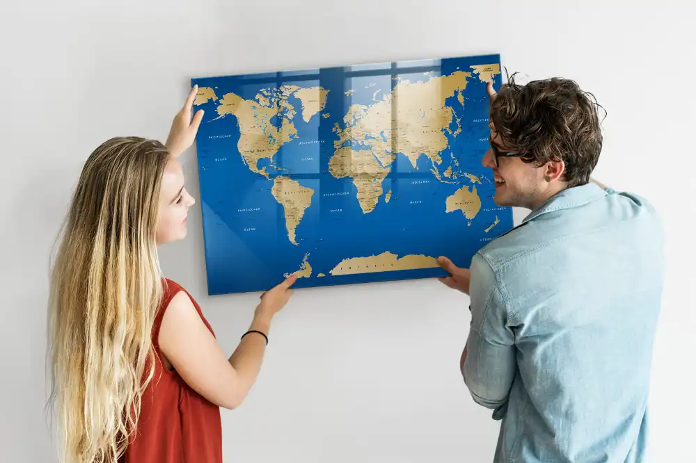 Magnetická psací tabule mapa světa