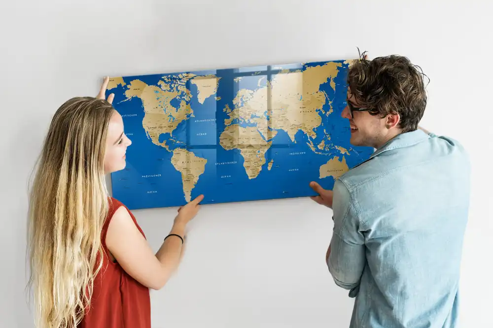 Magnetická psací tabule mapa světa