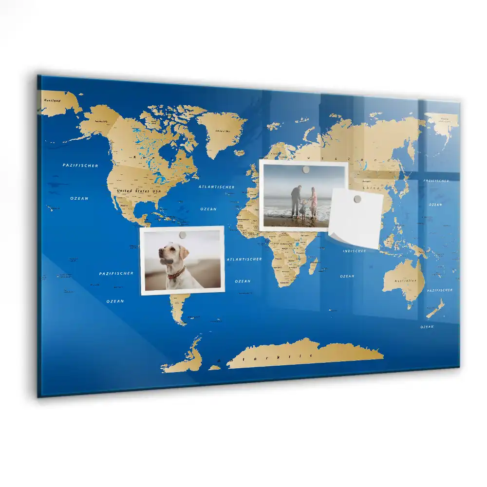 Magnetická psací tabule mapa světa