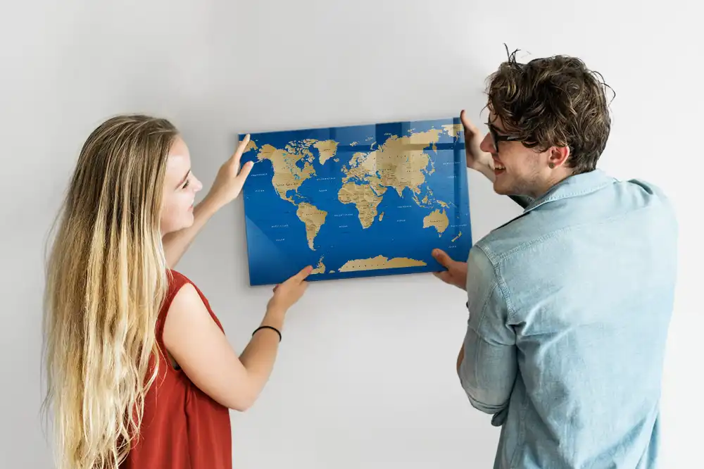 Magnetická psací tabule mapa světa