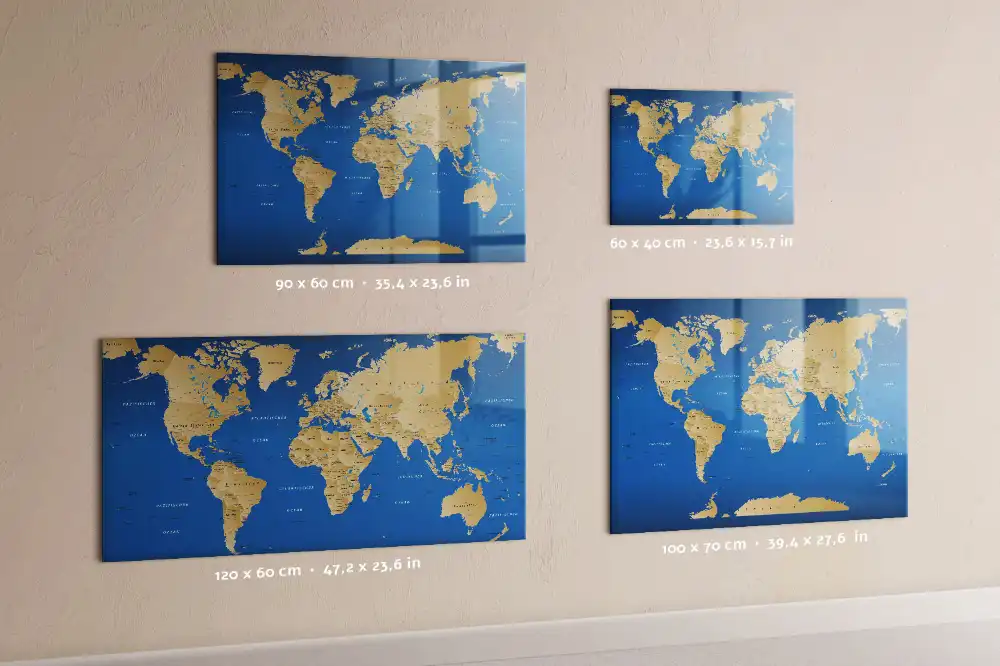 Magnetická psací tabule mapa světa
