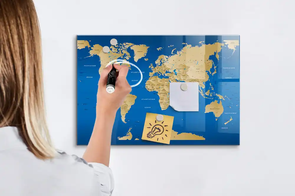 Magnetická psací tabule mapa světa