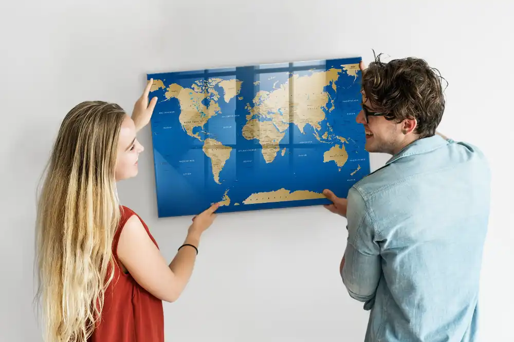 Magnetická psací tabule mapa světa