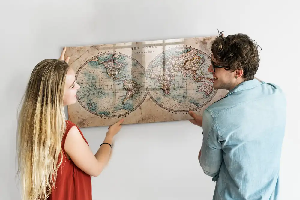 Magnetická kreslící tabule mapa zeměkoule