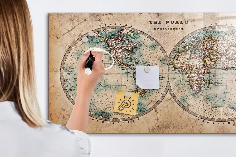 Magnetická kreslící tabule mapa zeměkoule