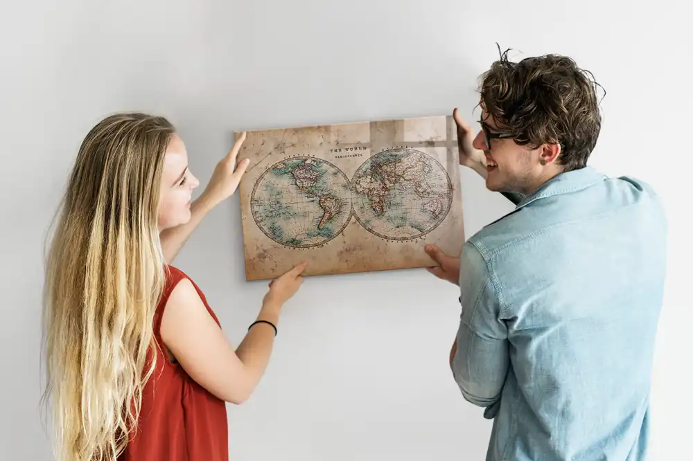 Magnetická kreslící tabule mapa zeměkoule
