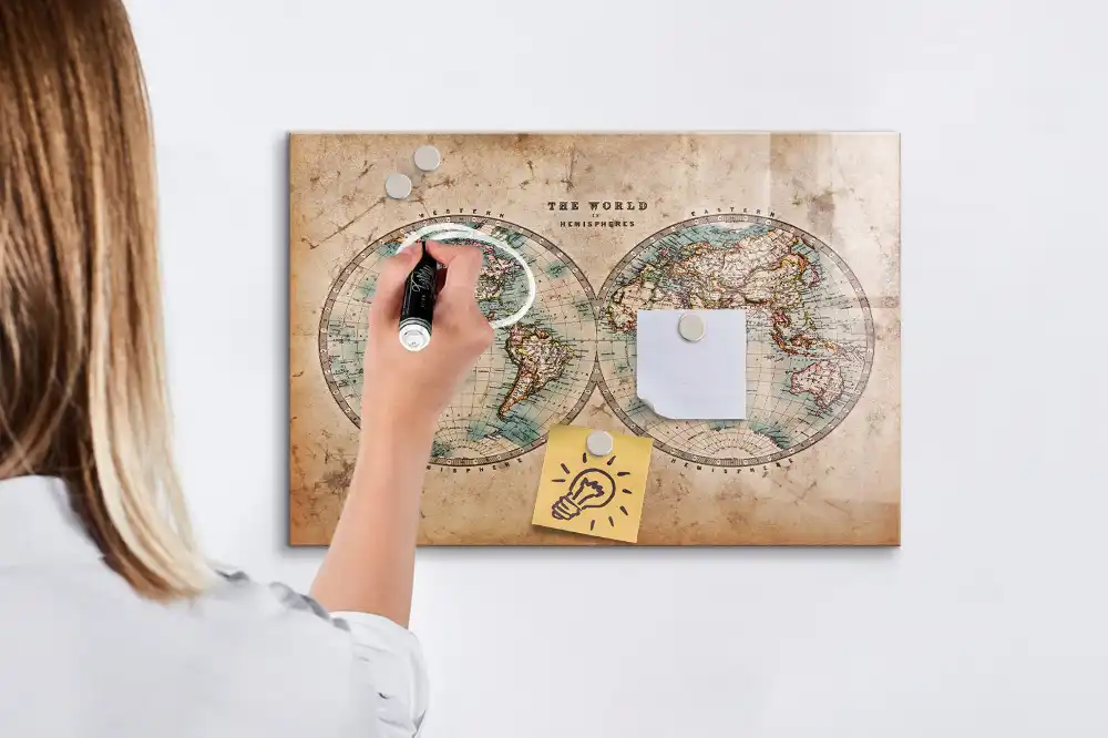 Magnetická kreslící tabule mapa zeměkoule