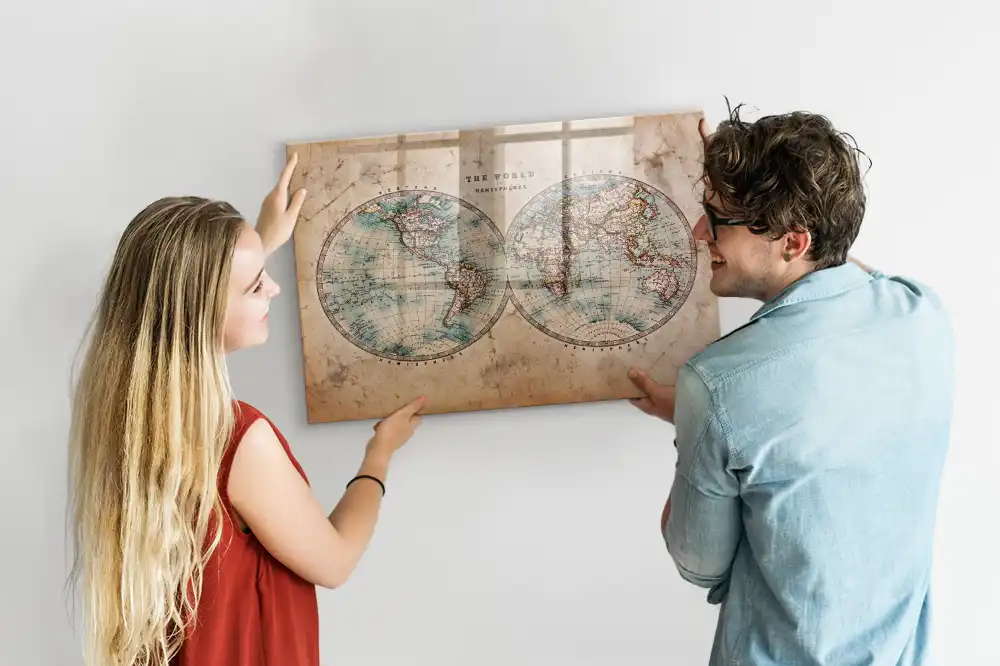 Magnetická kreslící tabule mapa zeměkoule