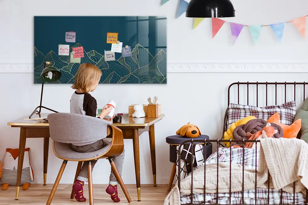 Magnetická kreslicí tabule s motivem horské krajiny