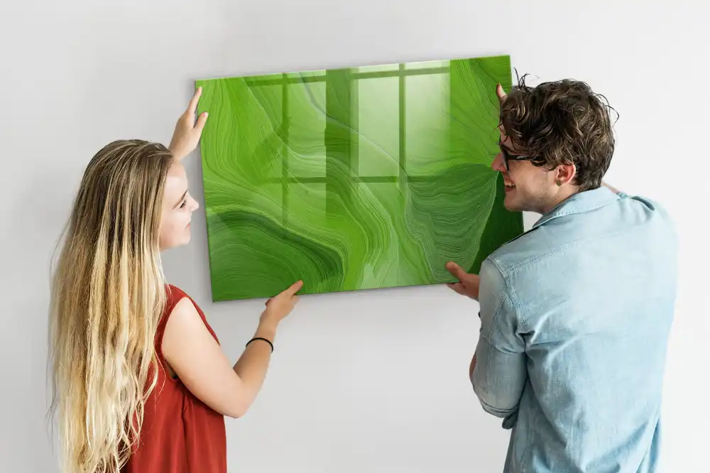 Magnetická psací tabule s moderním vlnovým motivem