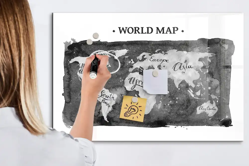 Magnetická psací tabule mapa světa