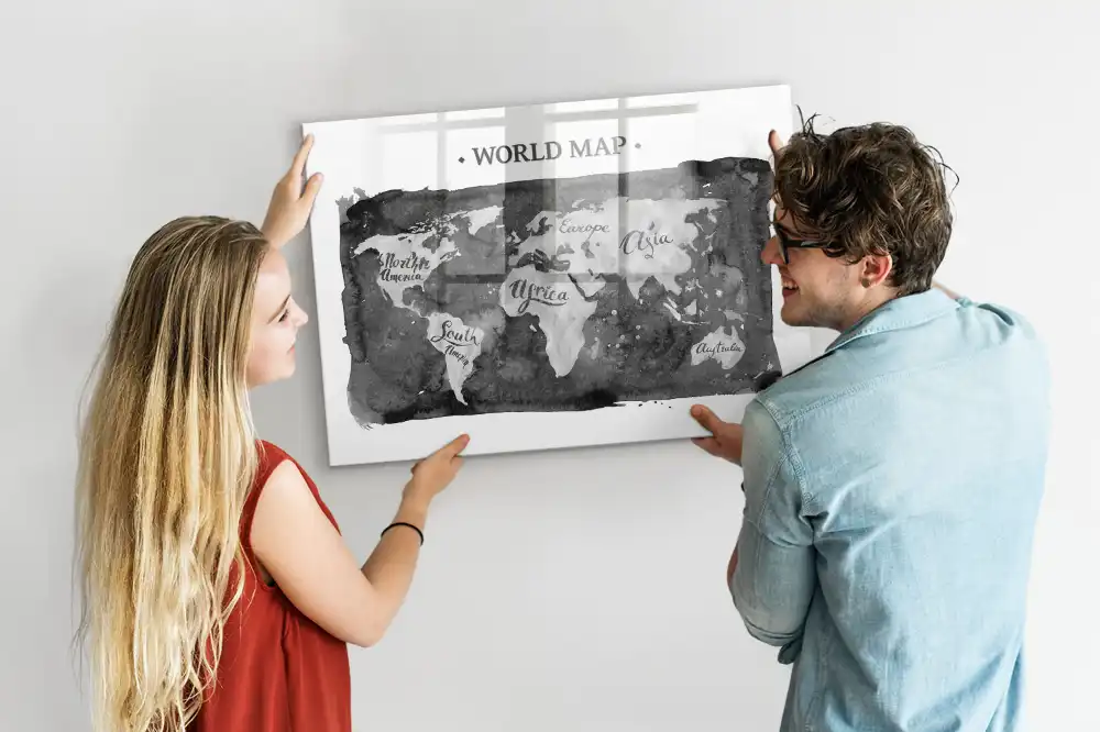 Magnetická psací tabule mapa světa