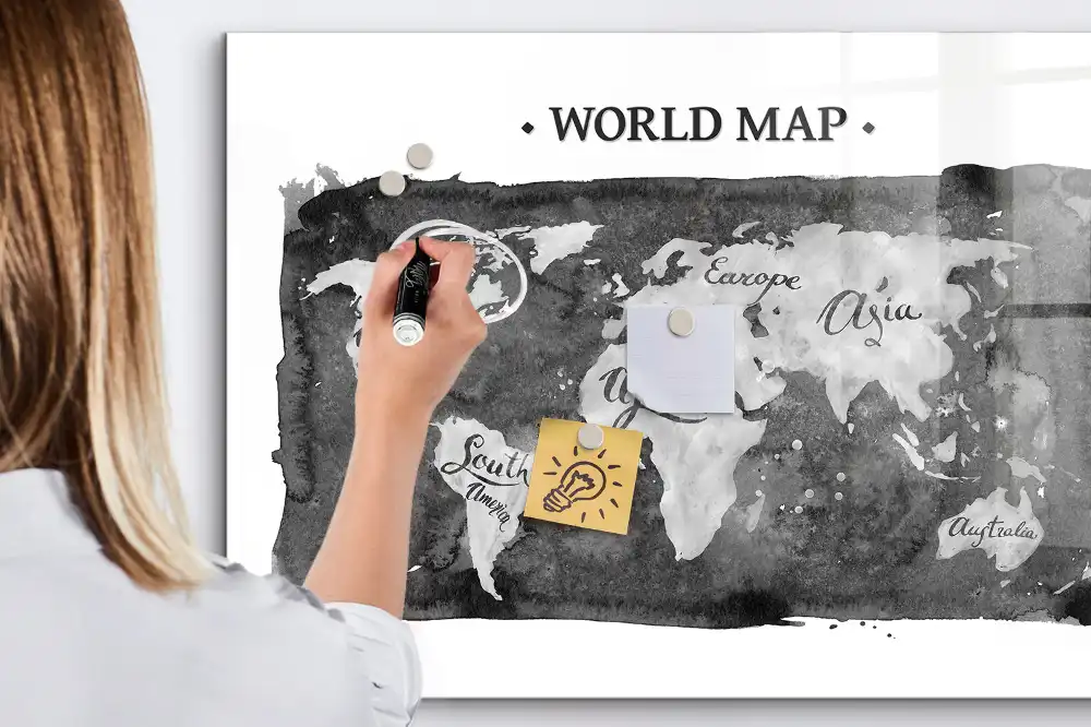 Magnetická psací tabule mapa světa