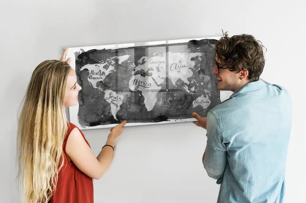 Magnetická psací tabule mapa světa