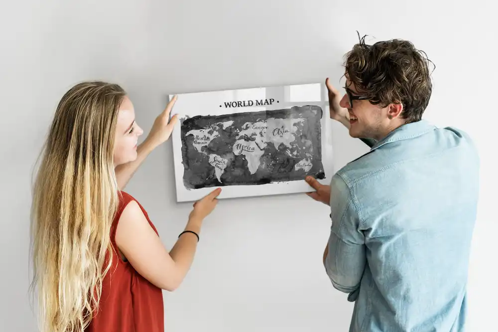 Magnetická psací tabule mapa světa