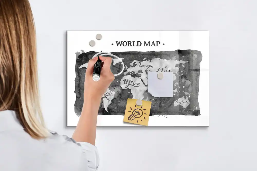 Magnetická psací tabule mapa světa