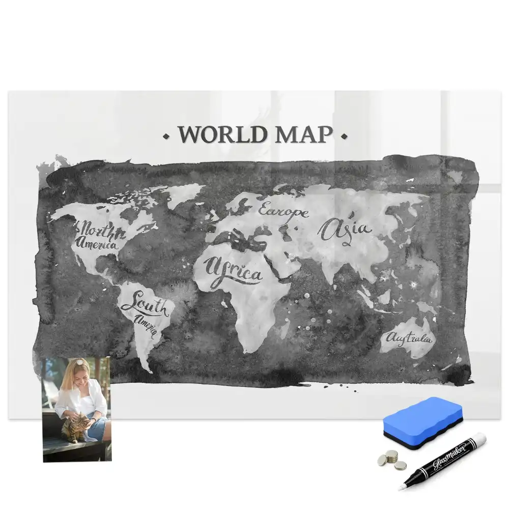 Magnetická psací tabule mapa světa