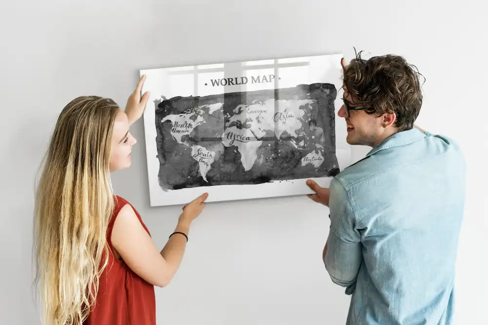 Magnetická psací tabule mapa světa
