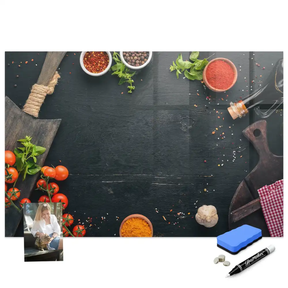 Magnetická kreslící tabule s motivem kuchyňského náčiní