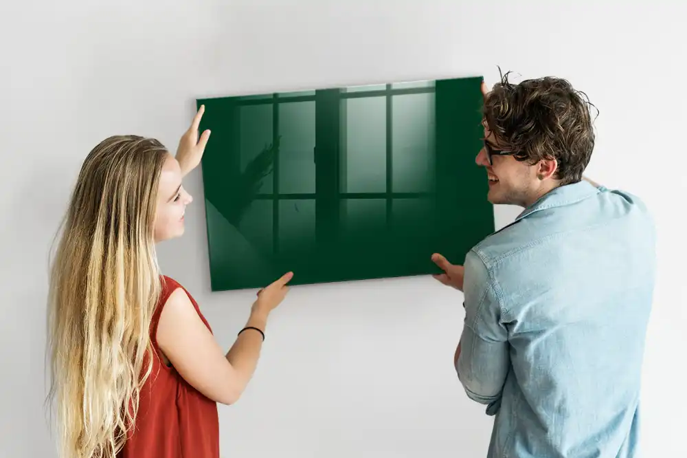 Magnetická kreslící tabule v lahvově zelené barvě