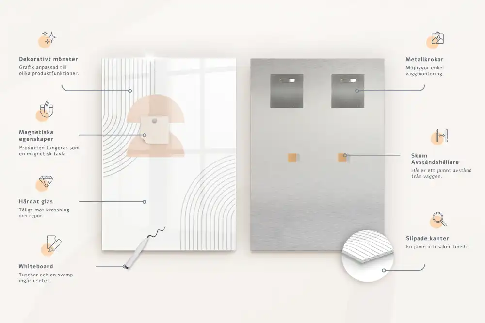 Magnetická popisovací tabule s dekorem betonové zdi