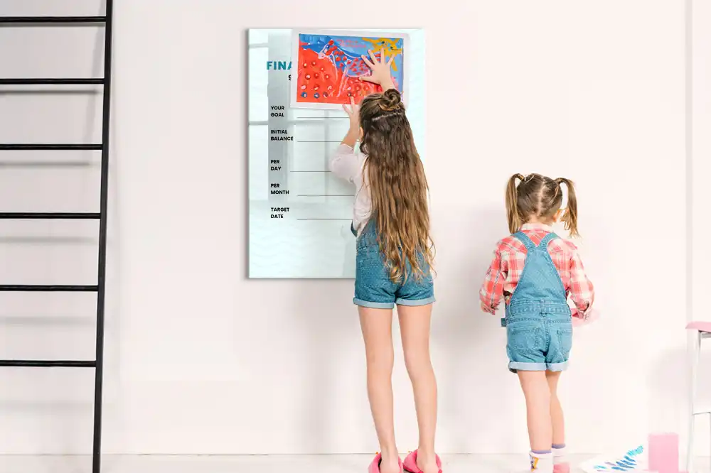 Magnetická tabule na kreslení s plánovačem domácího rozpočtu