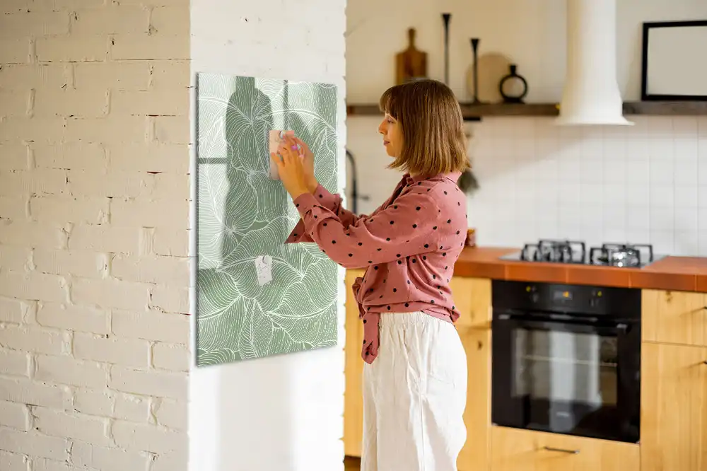 Magnetická popisovací tabule se vzorem velkých listů