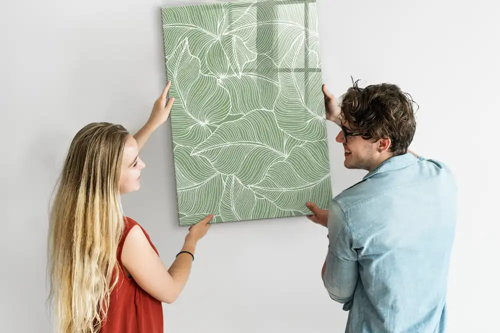 Magnetická popisovací tabule se vzorem velkých listů